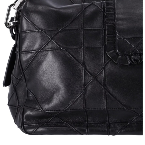 Christian Dior Black Lambskin Leather New Lock Ruffle Flap Shoulder Bag Ruffle - Picture 6 of 15